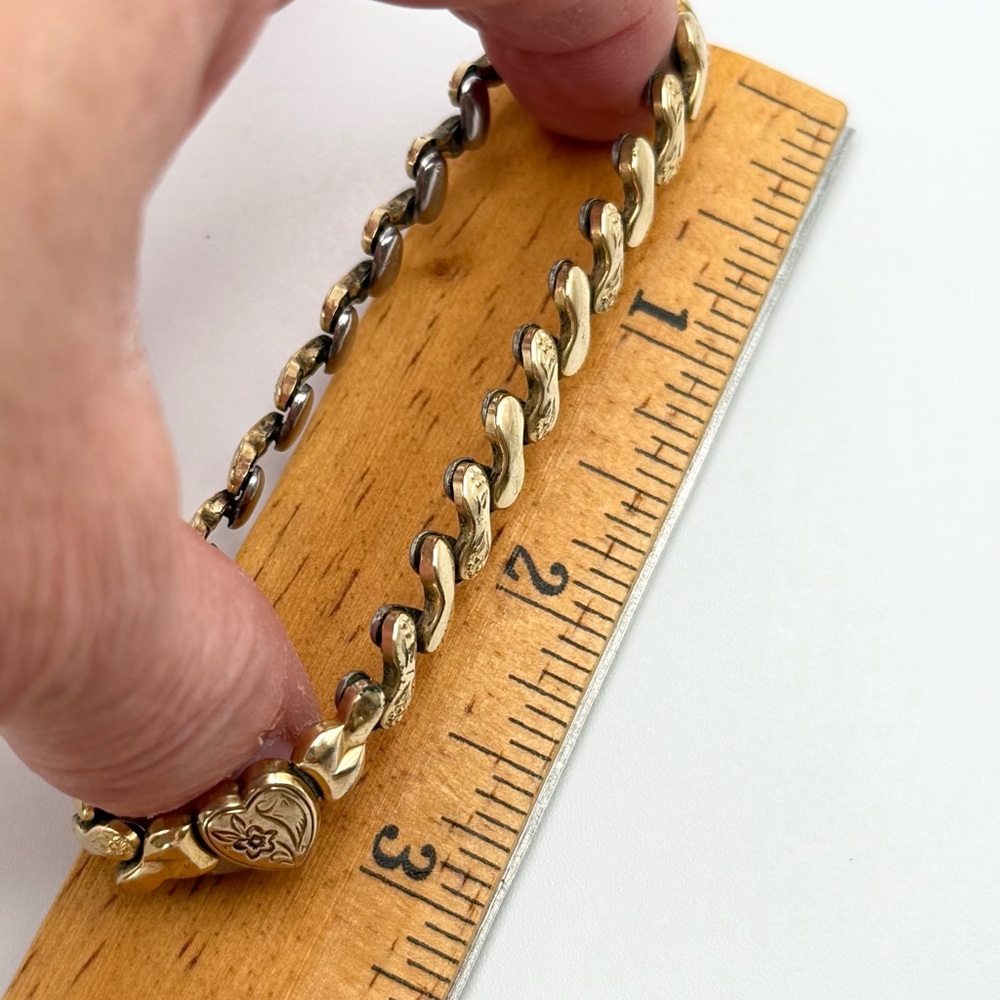 WWII Sweetheart Gold Filled Expansion Bracelet – Foster 12K GF, Petite Fit 4-5” - Picture 12 of 16